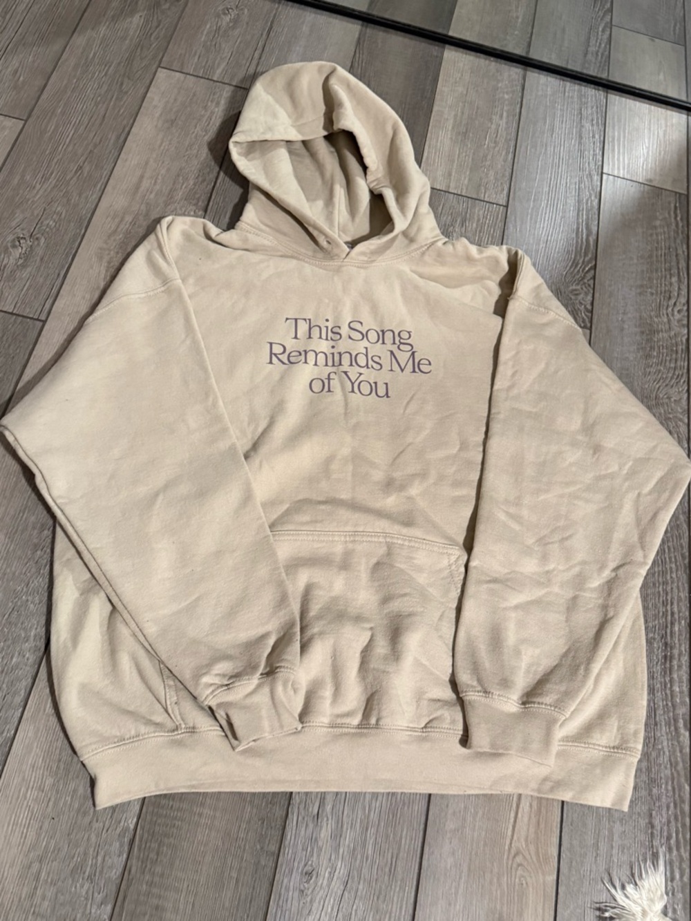 LONELY GHOST Tan and Purple Hoodie